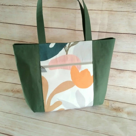 Green Abstract Tote/Handbag