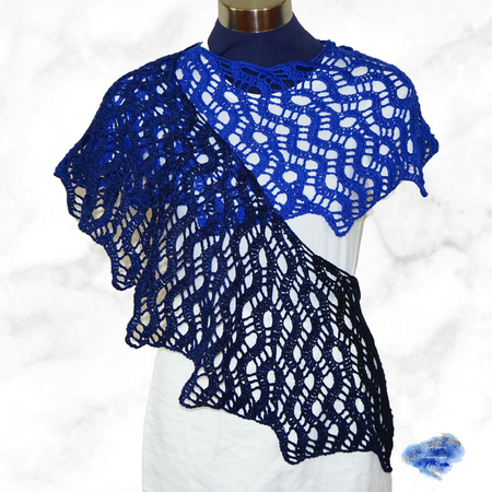 Rectangular Shawl / Wrap, lace handmade crochet