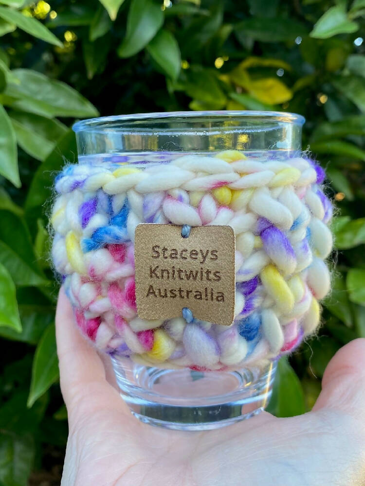 Hand Knitted Cup Cozy, Mug Rug, Cup Cozy, Keep Cup Cozy