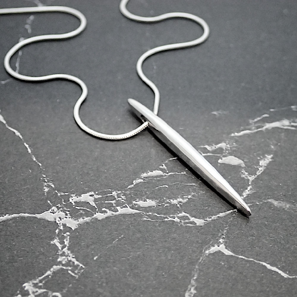 splinter sterling silver pendant grey sml