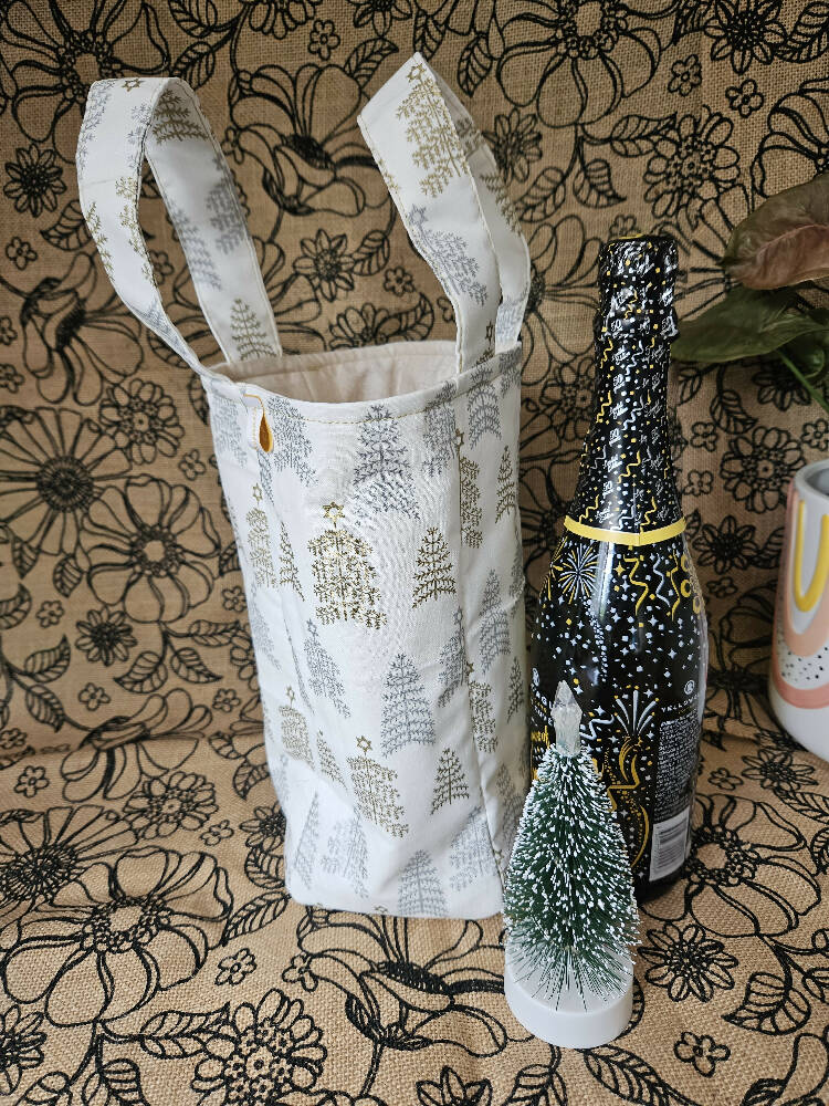 Eco-Friendly christmas Themed Gold and Silver Gift Bag