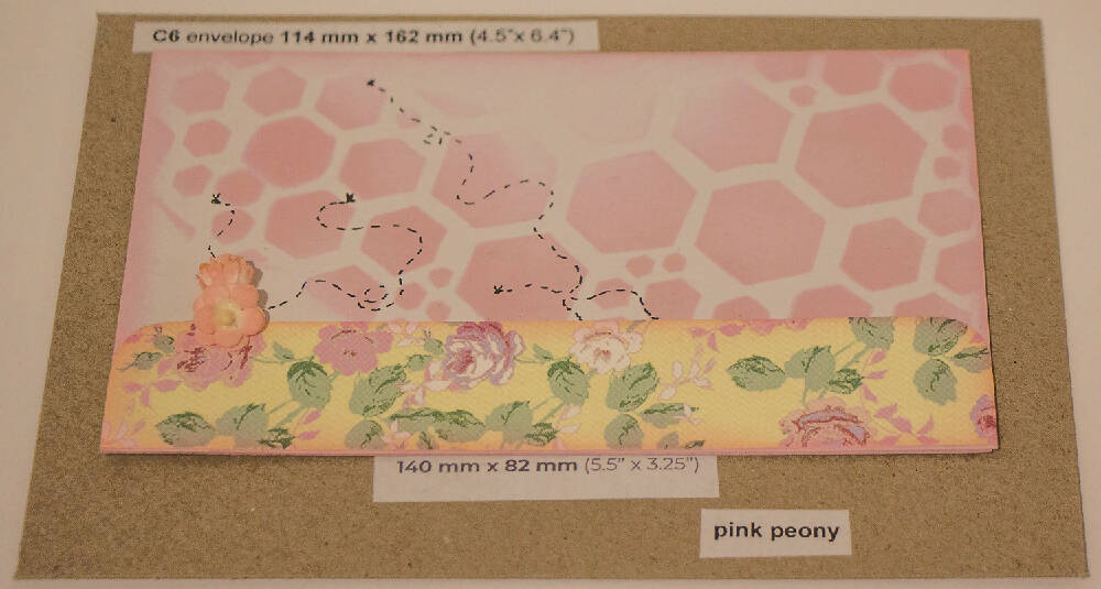 honeycomb pinkpeony flowers paper strip