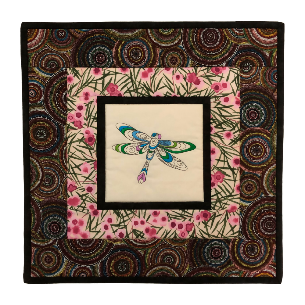 handmade Australian native quilted - dragonfly