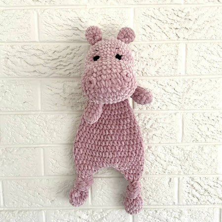 Crochet Plush Snuggle Baby Comforter Hippo Large