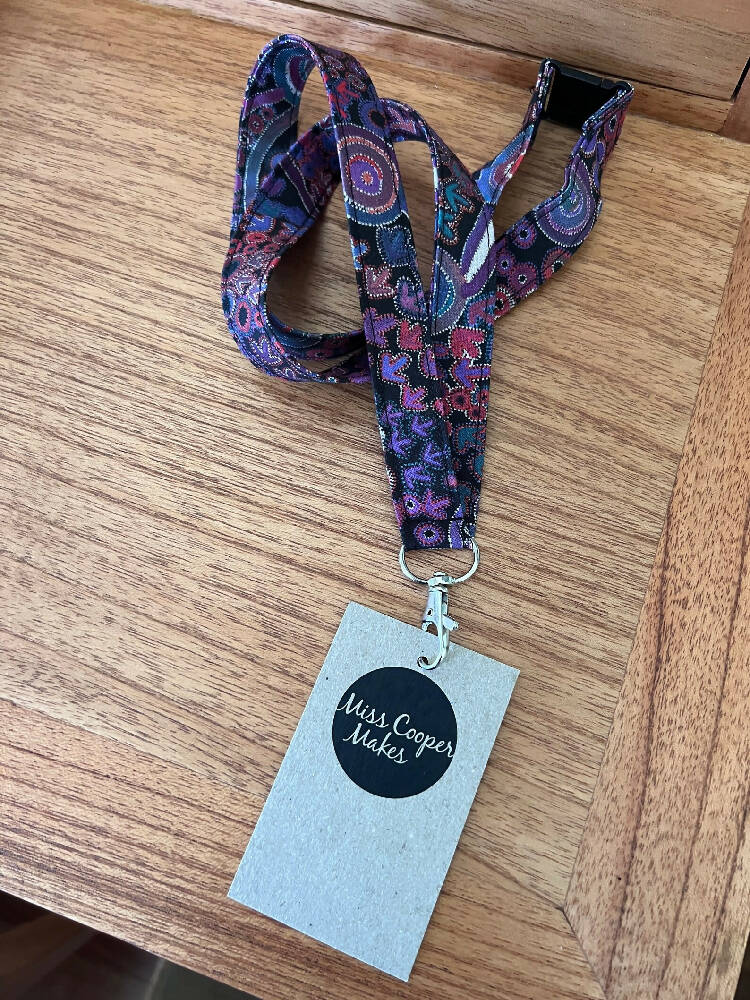 Fabric Lanyard - with quick-release safety clasp - Emu Dreaming