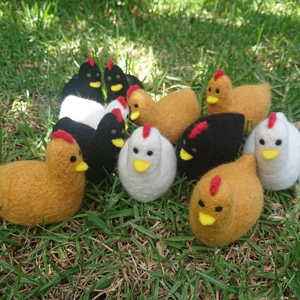Wool Needle Felted Chicken - 3 colours available