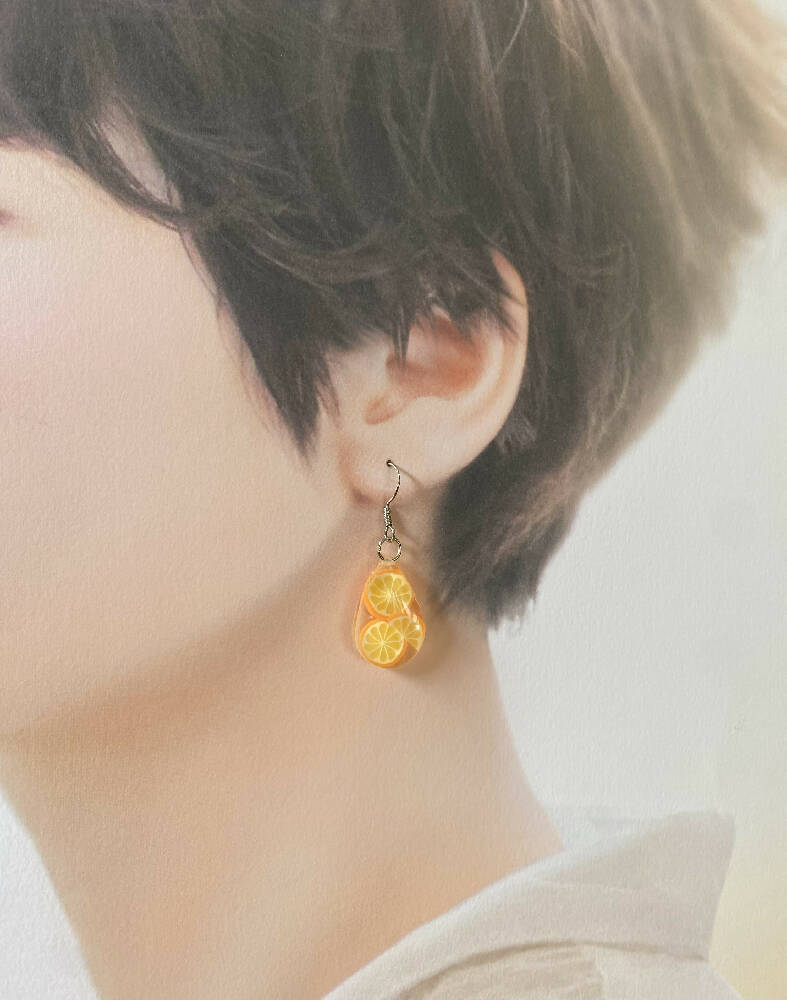 Resin orange/lemon earrings