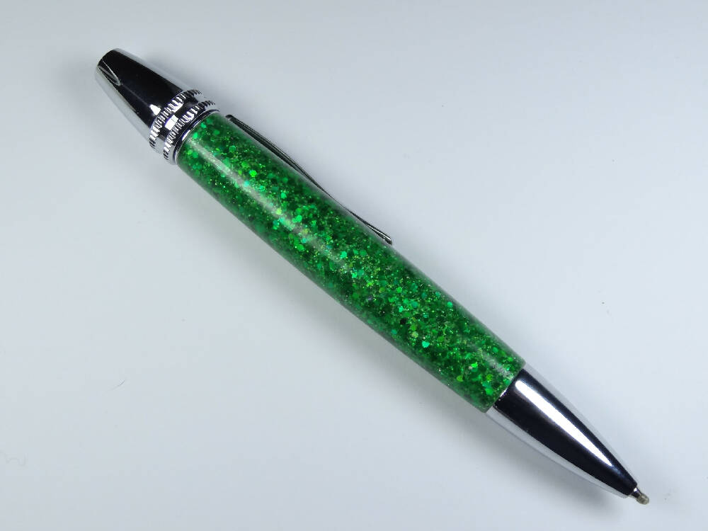 Green Sparkle Resin Polaris Pen