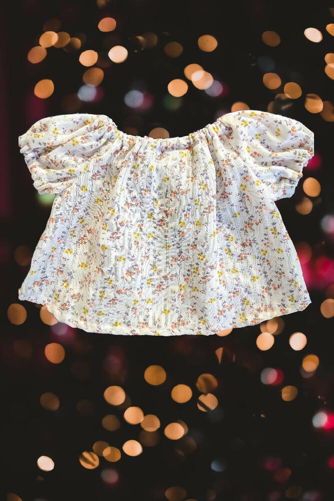 Girls Floral Peasant Top