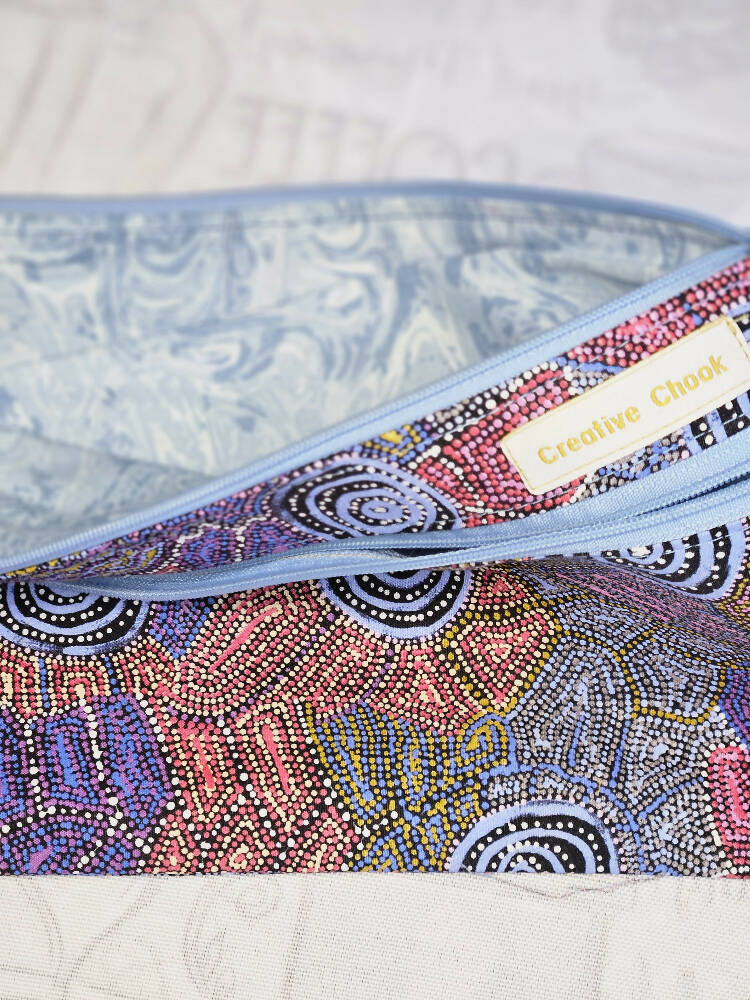 Handmade Pencil Case Double Zippered Indigenous Design