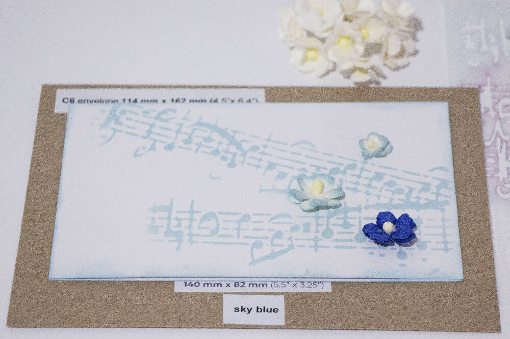 music skyblue with flowers