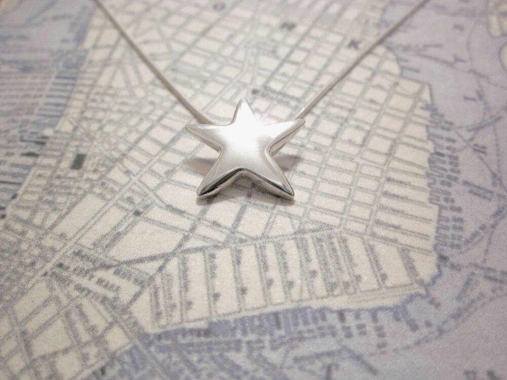 Star - Handmade Sterling Silver Pendant with Snake Chain