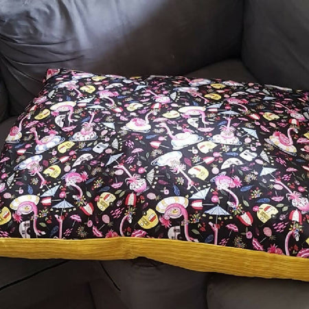 Childrens Play Cushion - Large-Flamingo Cotton Print