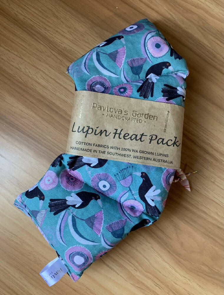 Shoulder & Neck Lupin heat pack - Magpies on green