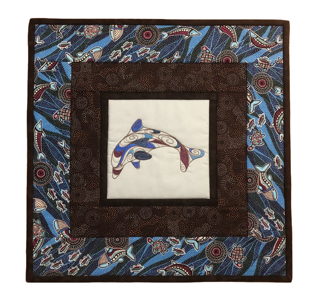 handmade Australian native quilted - dolphin