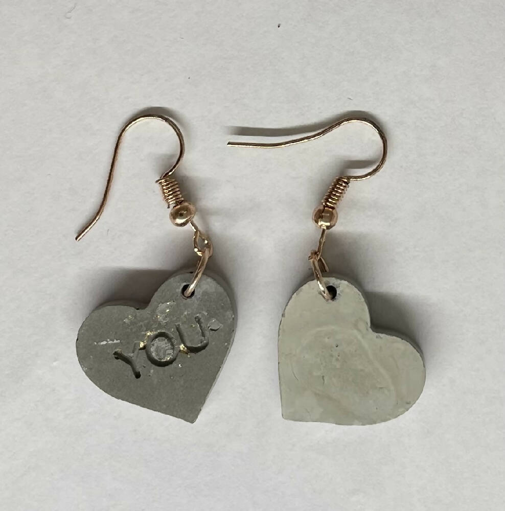 Concrete Earrings - Love Heart 1