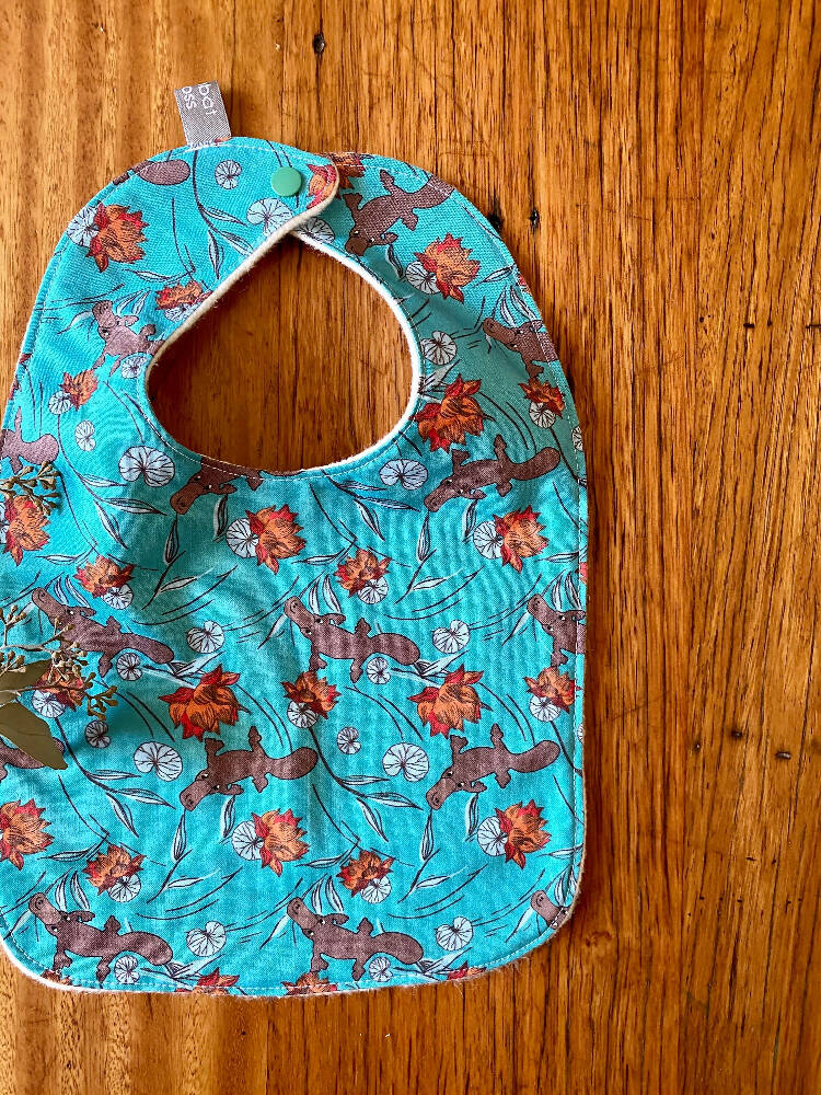 bib - platypus / organic cotton hemp fleecy / baby, toddler