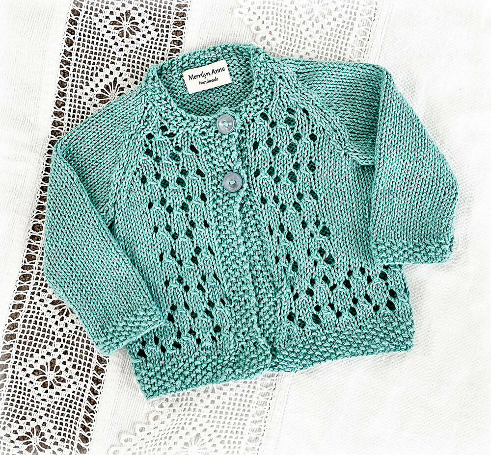 Cardigan: special occasion, baptism, wedding. Cotton, hand made