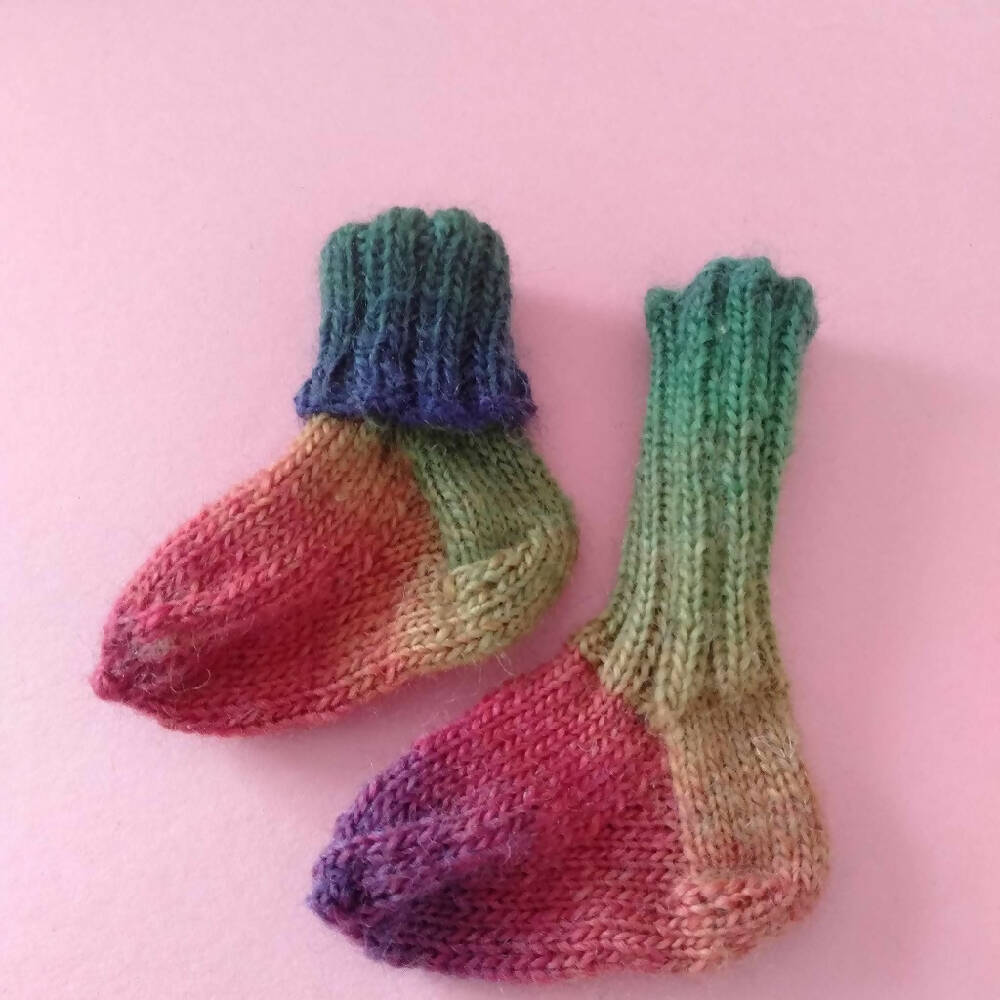 Pink toe rainbow socks 2