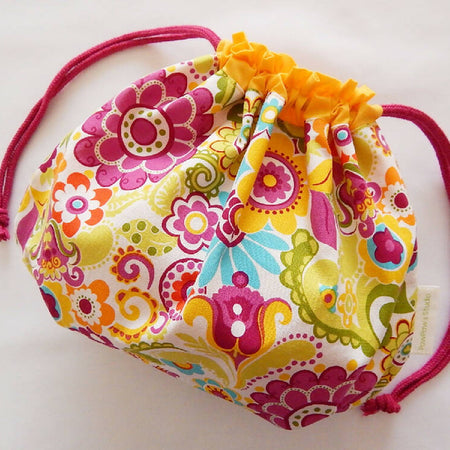 Drawstring Pouch/ Craft Bag/ Project Bag/ Cosmetics Bag