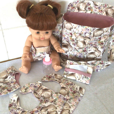 Nappy Bag and accessories for Baby Doll #3 Sleepy Bunny