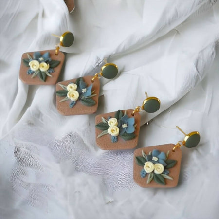 Glamorous Florals - Polymer Clay Earrings