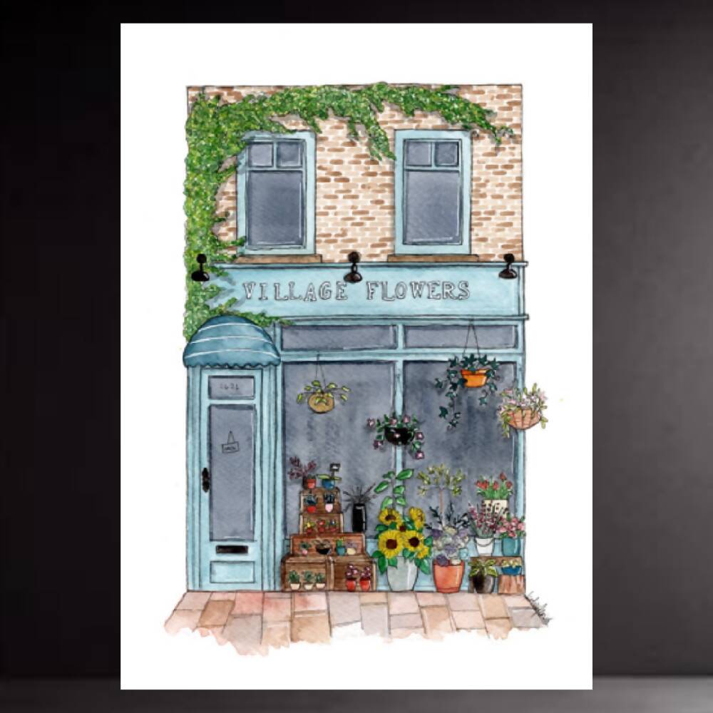 art print - the storefront series - village flowers