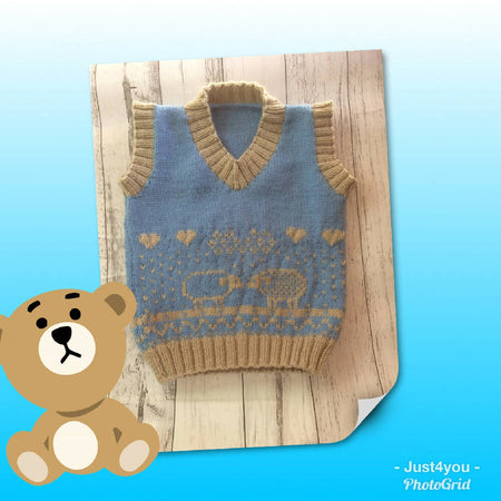 Baby vest hand knitted