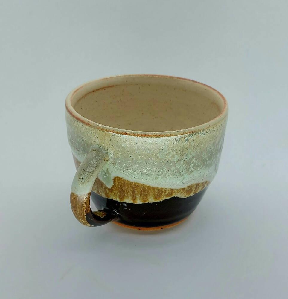 Retro handmade handled ceramic cups
