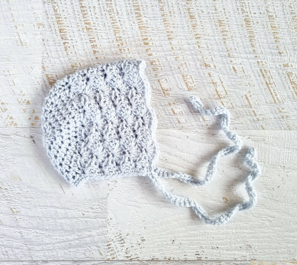 Baby Bonnet Vintage Newborn Handmade Crochet Beanie Hat