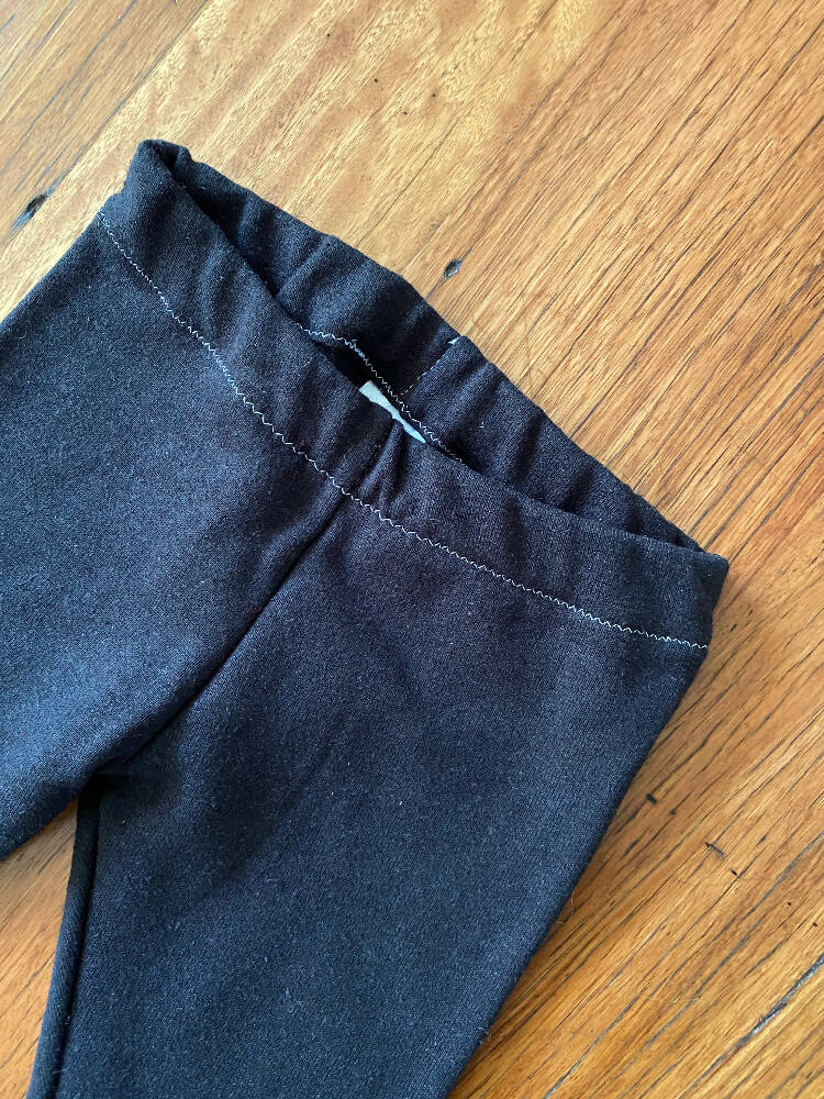 Winter pants - black / organic cotton hemp fleecy pants / 1 - 3 years