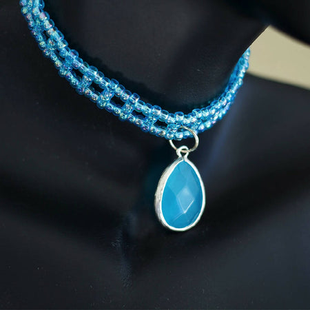 Blue Teardrop Pendant Necklace