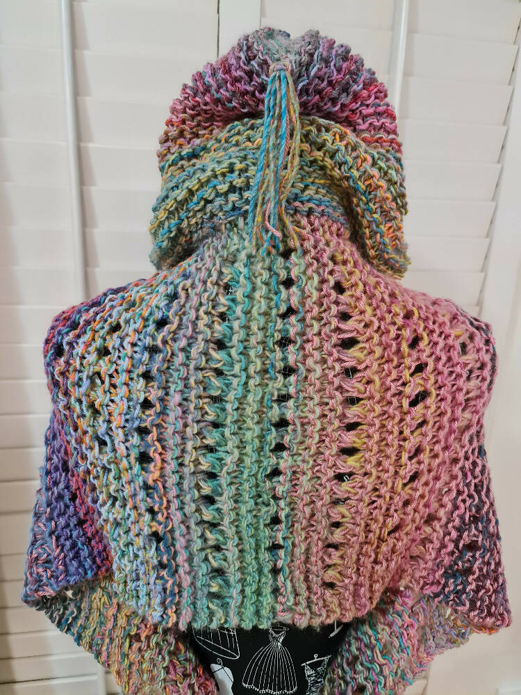 Handknitted Hooded Scarf - Galaxy Fusion No. 1