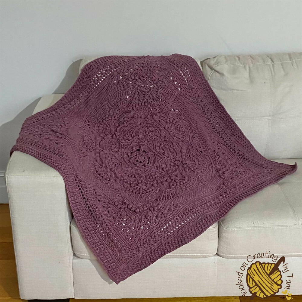 Grape ‘Baby Arcadia’ Heirloom Handmade Baby Blanket 100% Acrylic