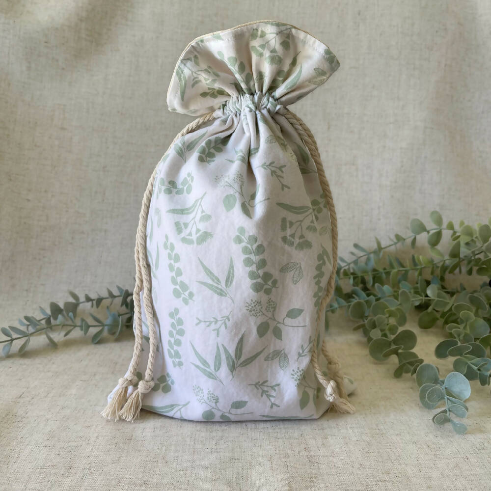 Reusable Fabric Gift Bag - Eucalyptus Design