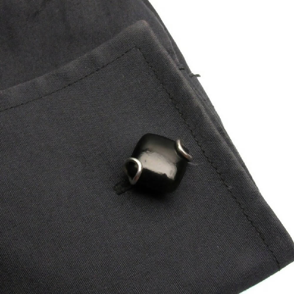 Australian black jade sterling silver cufflinks 3