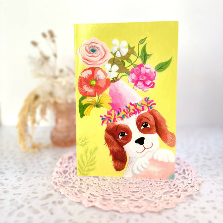 Happy Birthday Party Puppy Print Greeting Card
