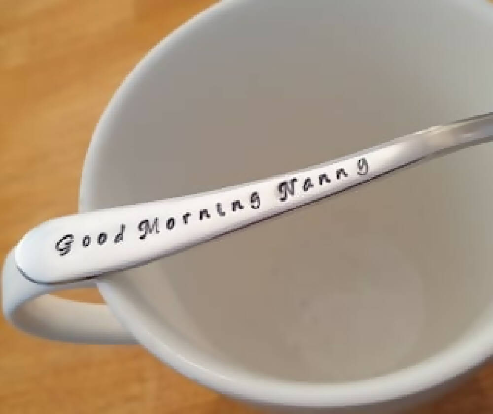 Good Morning Nanna Mothers Day. Custom Made Spoon,