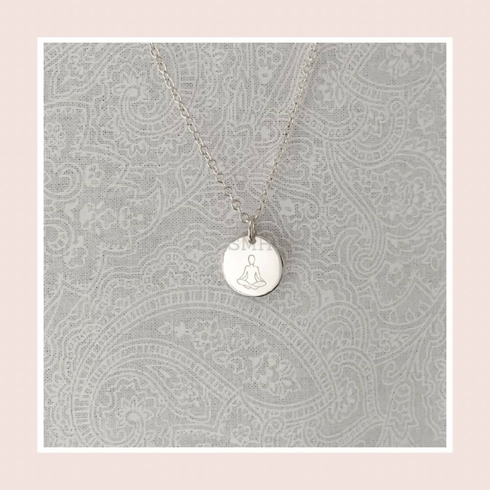 Yoga or Meditation Sterling Silver Necklace