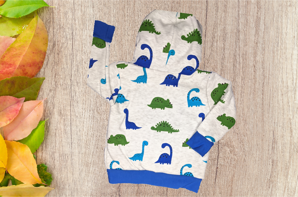 Boys Fleece Hoodie, Dinosaurs, Size: 1, 2, 3, 4, 6