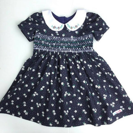 Daisy Smocked Dress with Hand Embroidered Collar