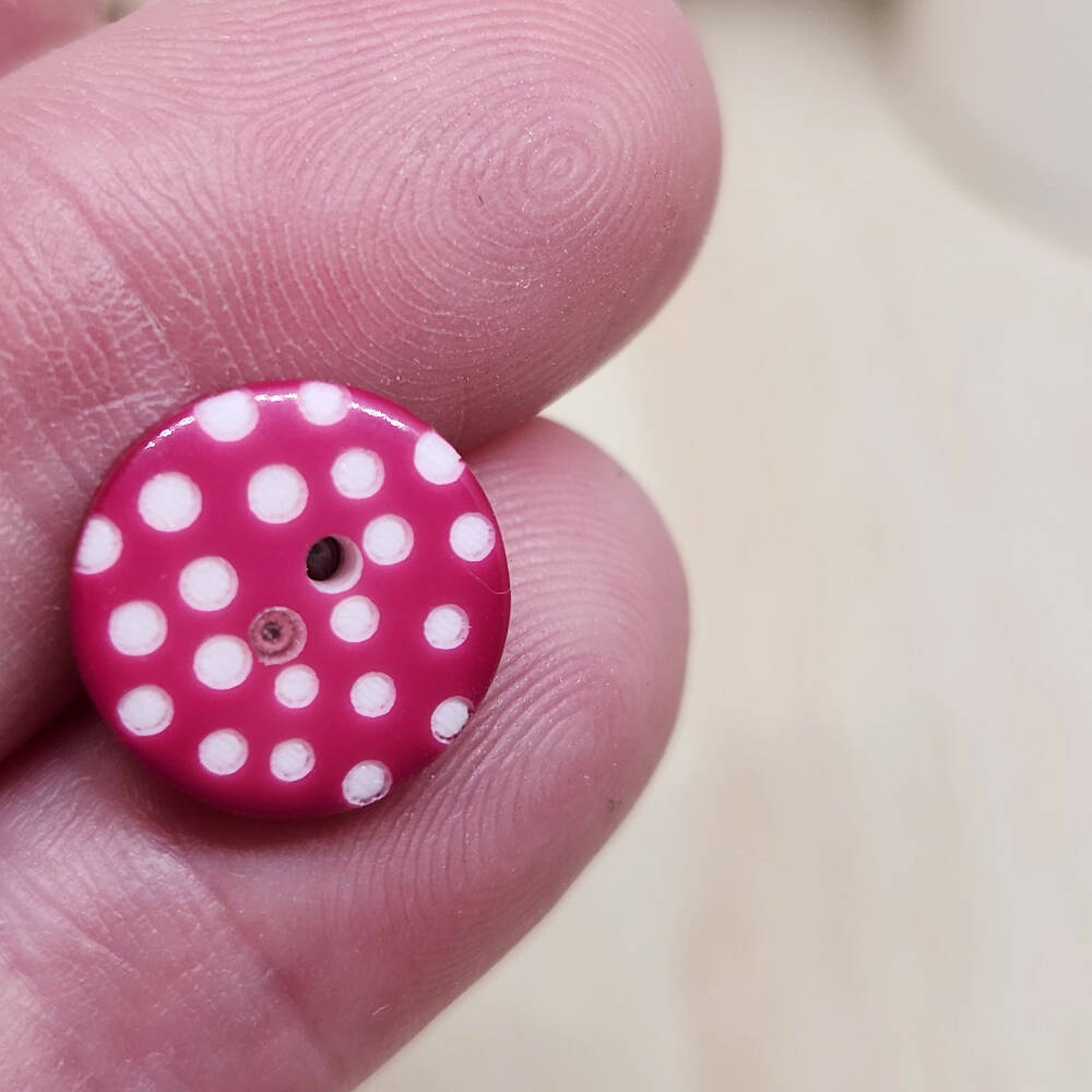 Stud Earrings Button Pink Spot A2B (1)