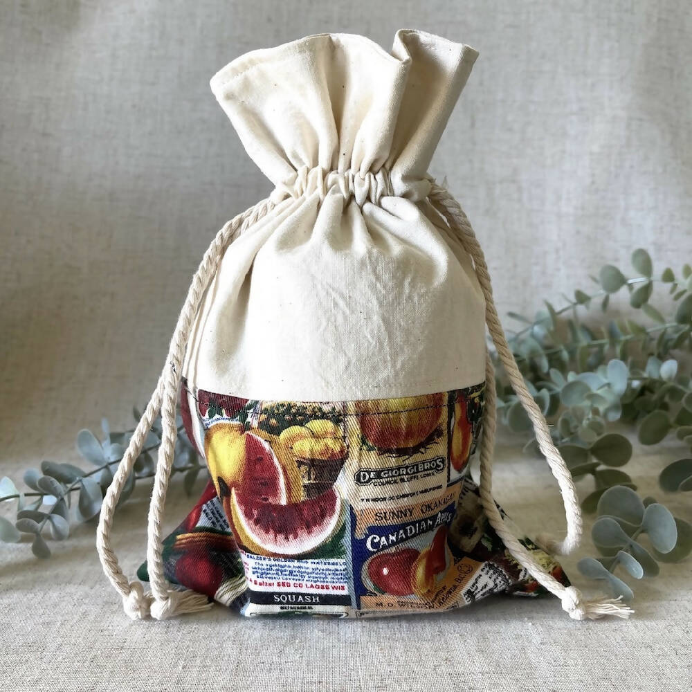 Reusable Fabric Gift Bag - Seed Packet Design