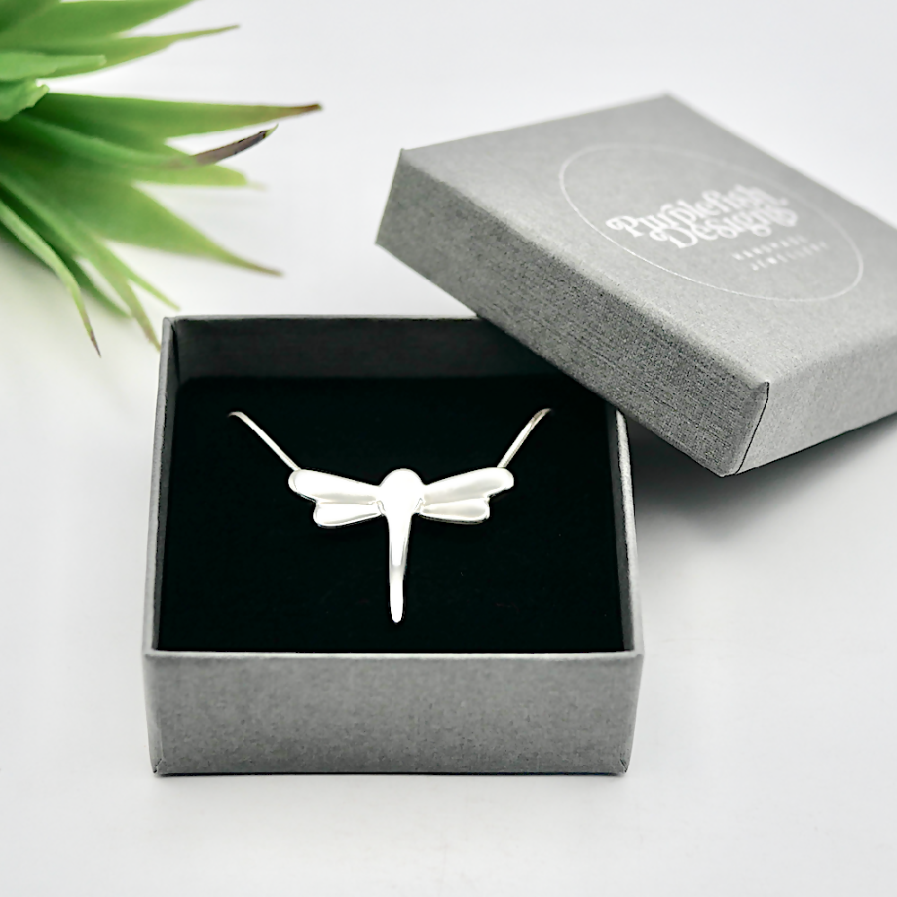 dragonfly pendant silver snake change box sml