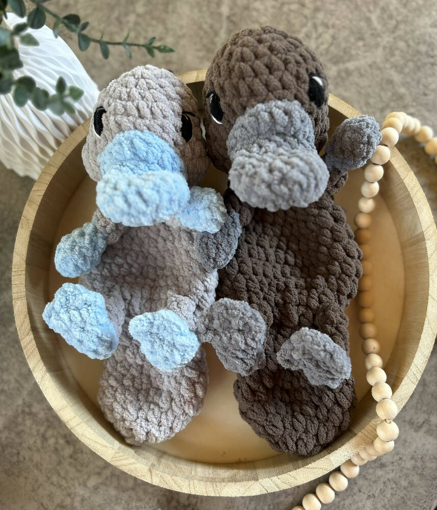 Archie platypus pattern, crochet pattern, crochet lovey, crochet snuggler, baby crochet pattern