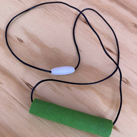 Polymer clay bar necklace - green