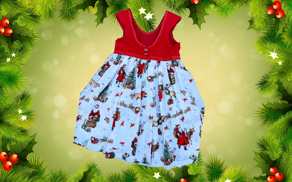 Christmas Dress, Vintage Santa