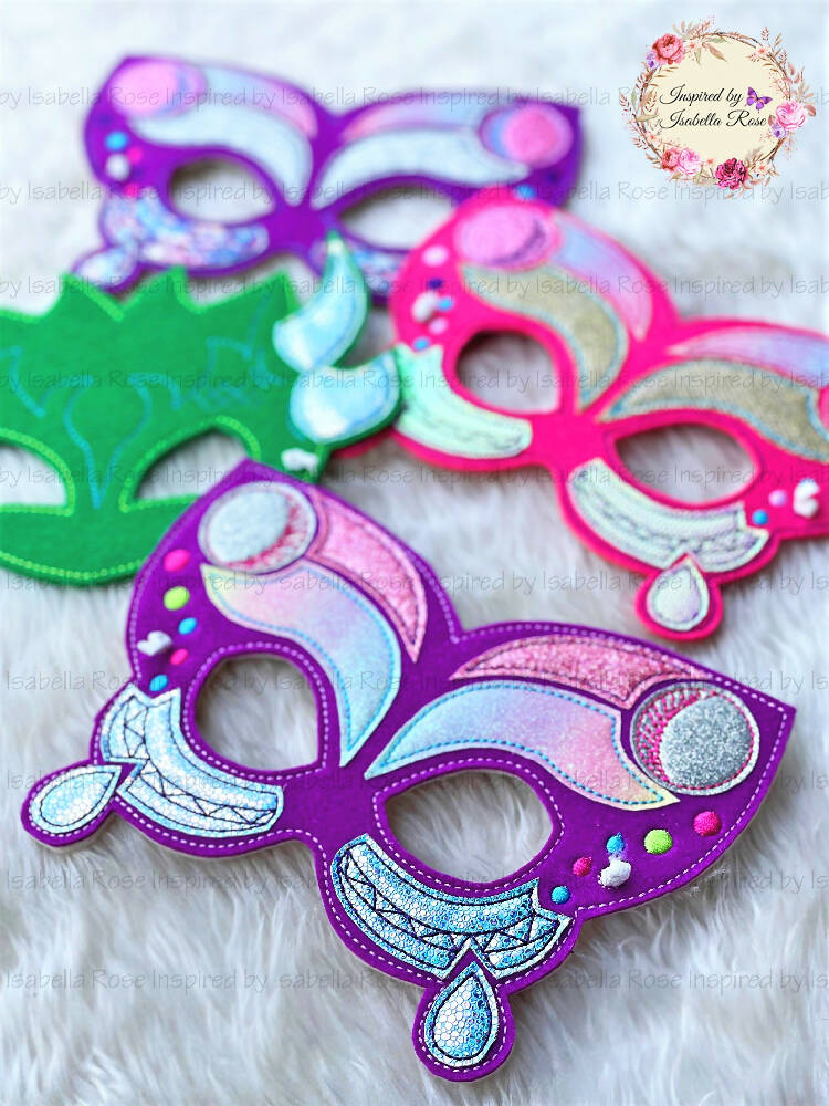 Butterfly fabric wings, Embroidered Mask, Dancing ribbons, Made to order
