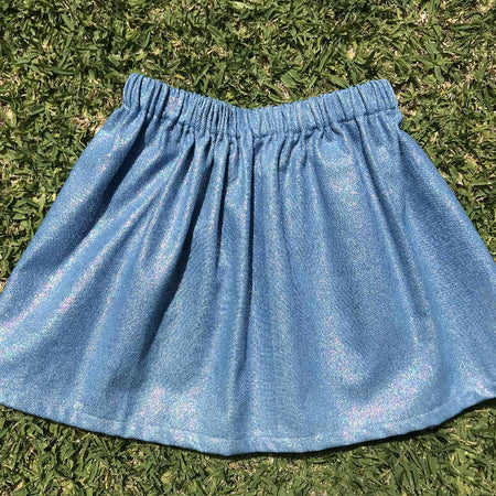 Girls Shiny Denim Skirt - Size 7