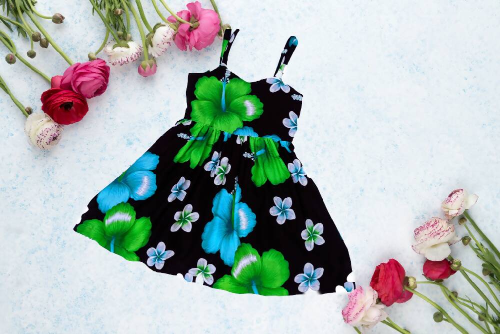 Girls Dress, Summer, Island Vibe, Green